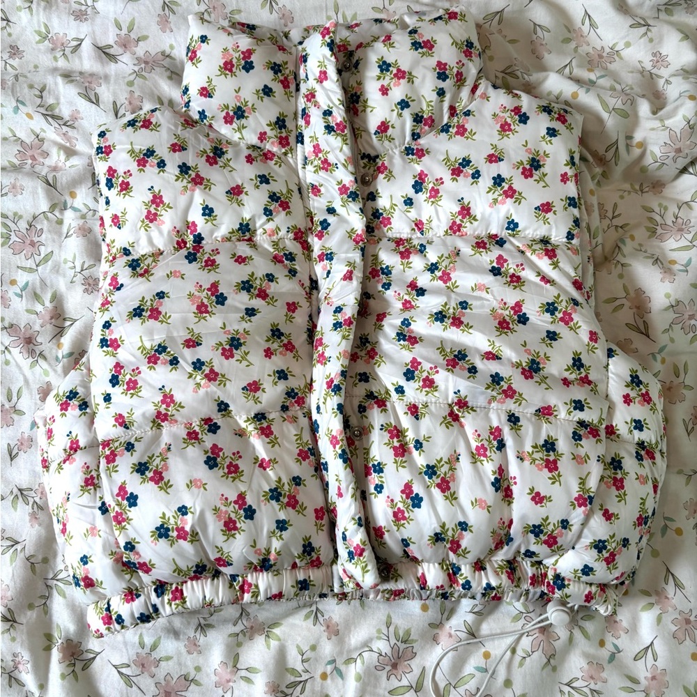 Floral Puffer Vest
